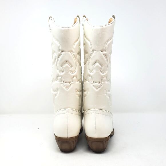 Chariot & Co Boots Western Mid-Calf Stacked Heel Cowboy Boots White Size 7 - Picture 5 of 10